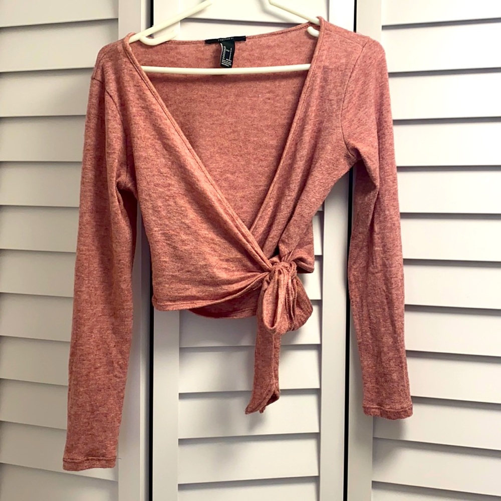 Tie cropped top / shrug / balero
